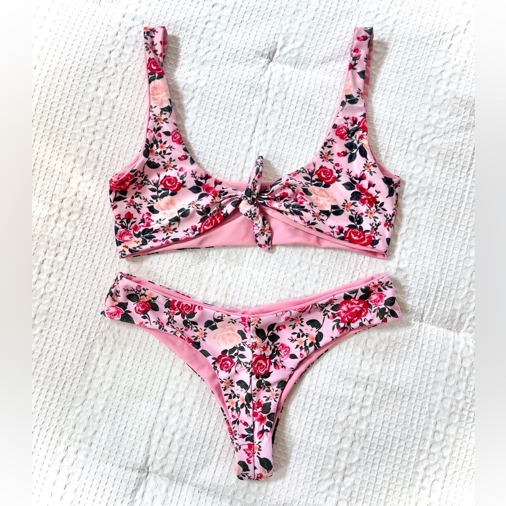 ZAFUL Pink Floral Bikini Set